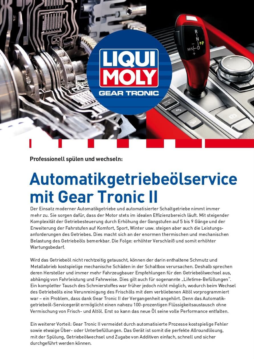 Automatikgetriebespülung mit Gear Tronic von Liqui Moly bei Kfz-Werkstatt Egorschin